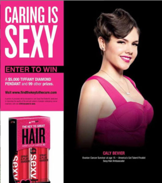 Caly Bevier is working for a hair brand.