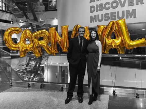 Chelsea Ambriz with her friend Mark Zachary in a fundraiser program