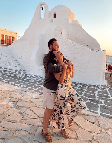 Michelle Galvan with her husband during their tour