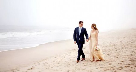 Image: Nicholas Confessore and his wife Anna Hoffman at their wedding day, Source: Kyo Morishima photography