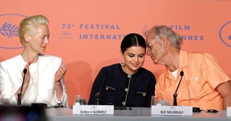From left to right; Tilda Swinton, Selena Gomez, and Bill Murray