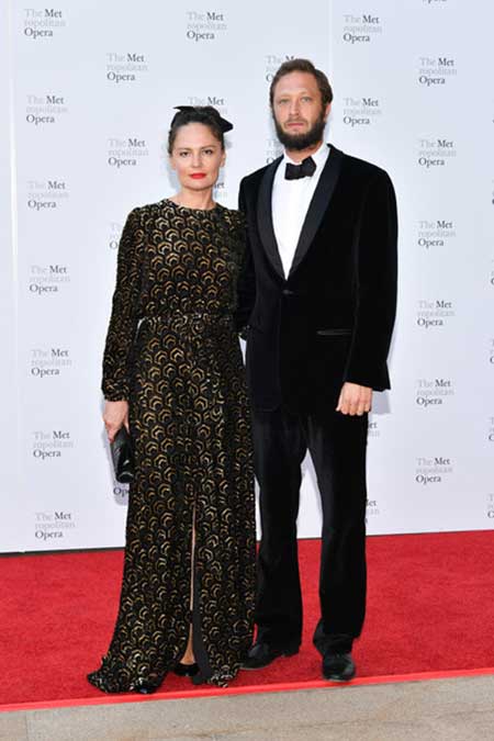 Yelena Yemchuk (L) and Ebon Moss-Bachrach attend the 2017 Metropolitan Opera Opening Night at The Metropolitan Opera House.
