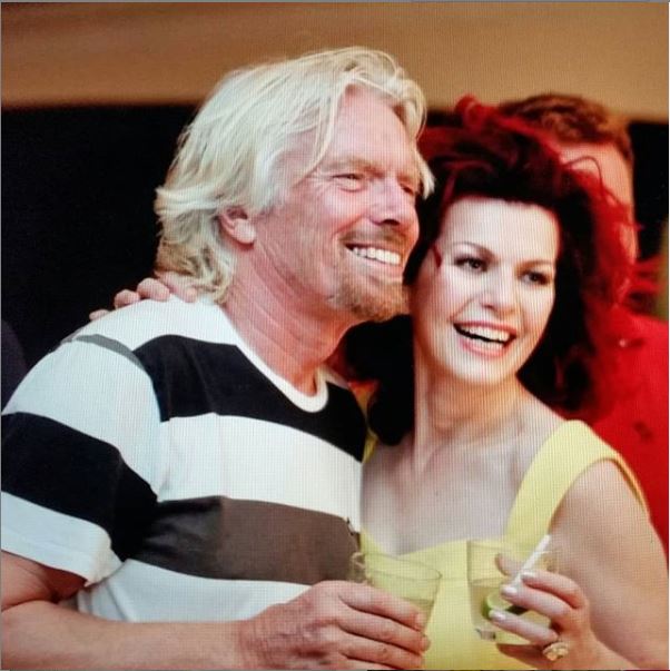 Cleo Rocos and Richard Branson