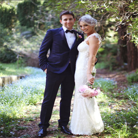  Emily Schuman with her spouse, Geoffrey Fuller on their wedding day