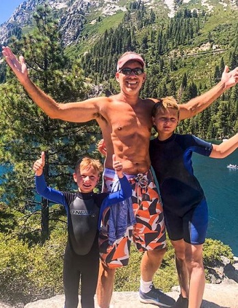 Jason with his son spending holiday at Lake Tahoe