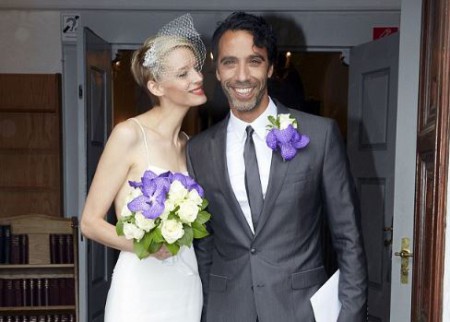 Betina Holte with her husband Carlos Leon at their wedding