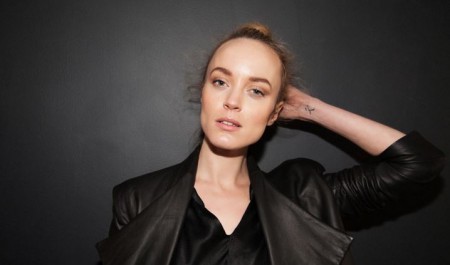 A model showcasing Betina's fashion line