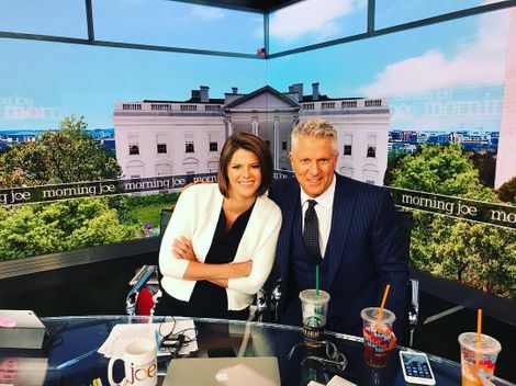 Kasie Hunt and her host Donny Deutsch.