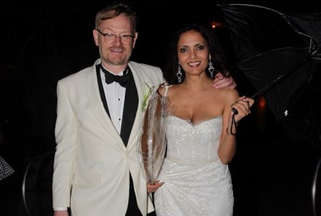 Allegra Riggio and her husband, Jared Harris
