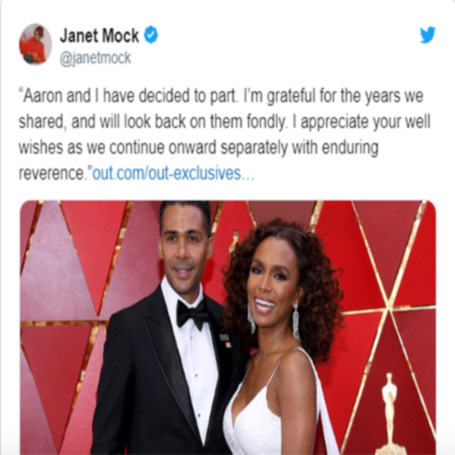 Janet with her ex-husband, tweet related to their separation