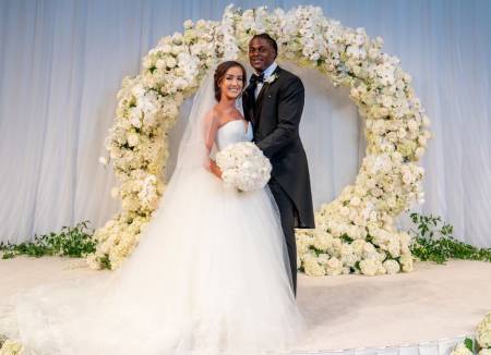 Devanne Villarreal and Davante Adams during their nuptial
