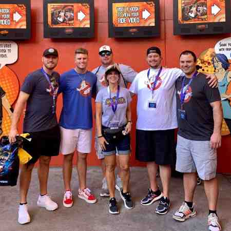 Debra Lynn Godfrey with her husband and sons