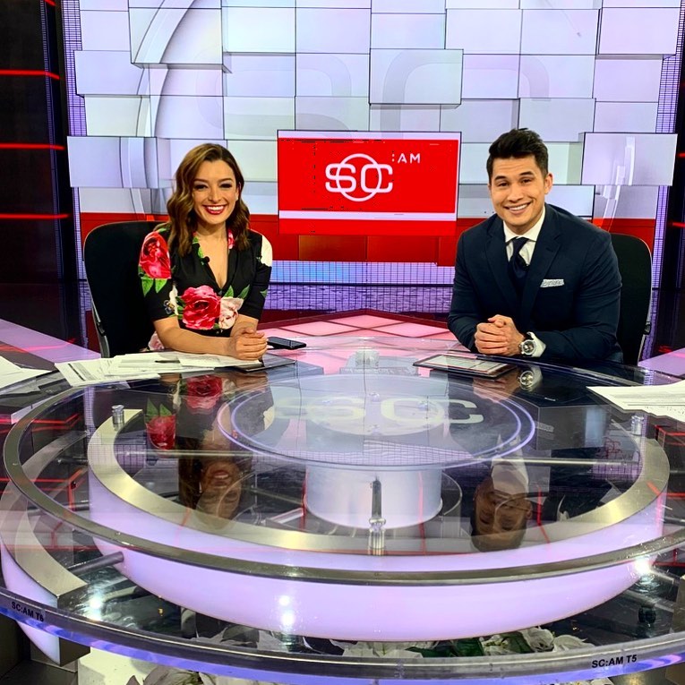 Antonietta with her co-anchor, thekimchipapi