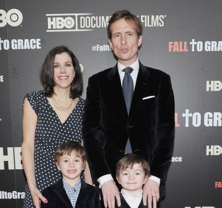Alexandar Pelosi with her husband, Michiel Vos, and sons, Paul and Thomas Vos.
