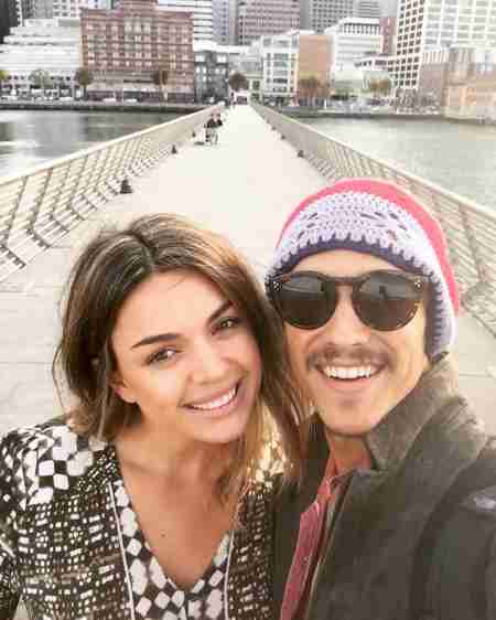 Chloe Pacey with her partner, Brenton Thwaites in San Francisco, California on 24th May 2016