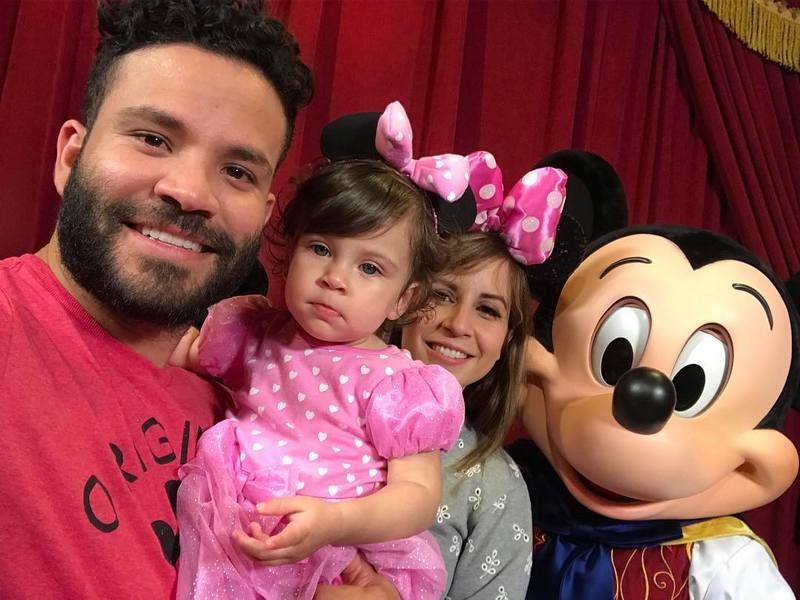 Nina with her husband and a baby daughter, Melanie Altuve.
