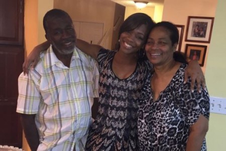 Kristina Pink with her parents.