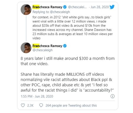 Franchesca and Shane Dawson feud.