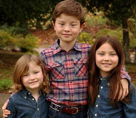  James Hunter Bailey Jr, with his sisters Alessandra Linville (right) and Eleanor Talitha Bailey (left).
