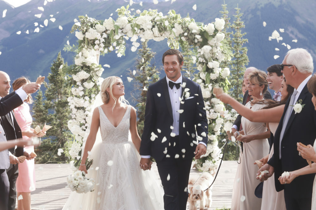 Emma Lavy Bradford with her husband Sam Bradford, on their wedding day on July 15, 2016.