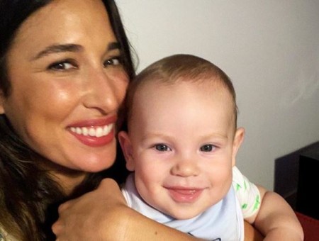 Giselle and her son, Pedro Luna.