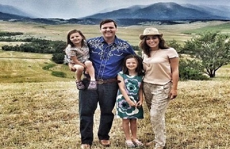 Doug Hitchner and Hallie Jackson With Their Two Daughters