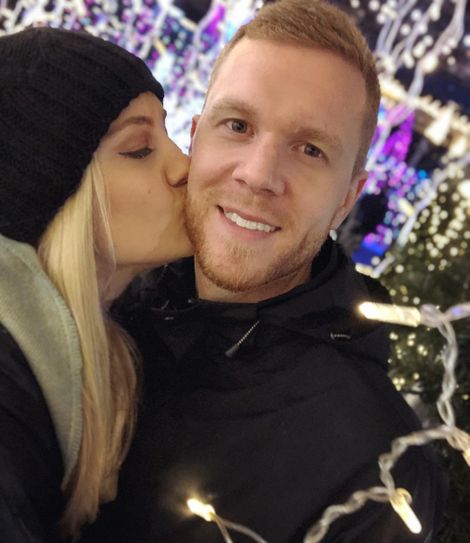 Claire Anderson with her handsome husband wishing a birthday wish on March 14.