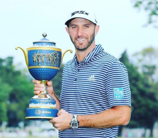  The American golfer Dustin Johnson after winning the World Golf Championship in 2019. 