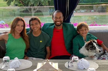 Sam Alexis pictured with her parents and younger brother Charlie Axel Woods