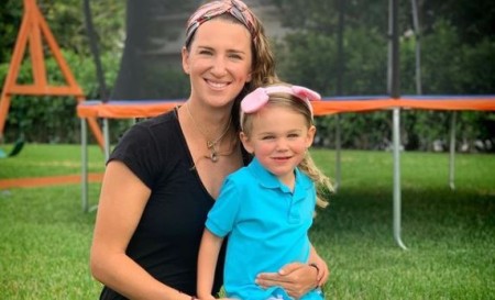 Victoria with her son, Leo.