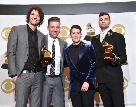 for KING & COUNTRY & Dolly Parton; Josh Kerr, Jordan Reynolds, Joel Smallbone, Luke Smallbone & Tedd Tjornhom win the Best Contemporary Christian Music/Performance Song