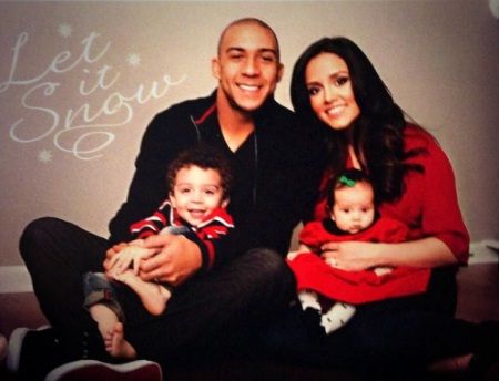 Janella along with her husband and children