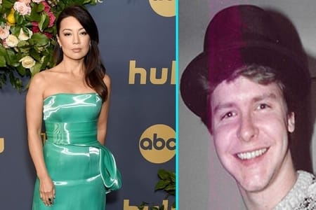 Ming Na wen and her ex-husband Kirk Aanes in a photo collage