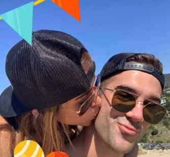 Chica Clima Laying Back and Kiss Her Boyfriend Lewis Howes