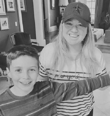 Seth Blackstock with her stepmom, Kelly Clarkson