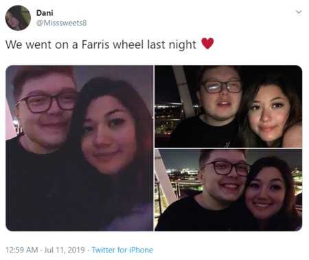 Tweets of Aydan's girlfriend, Danielle
