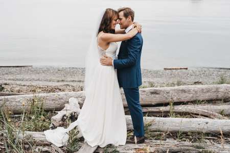 Emily Swallow and Chad Kimball during their wedding ceremony. What's is going in the couple's married life?