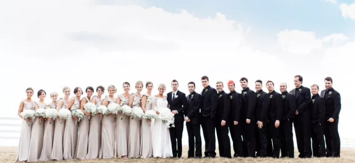 Tyler And Jenna At Their Weeding Day With Family And Friends