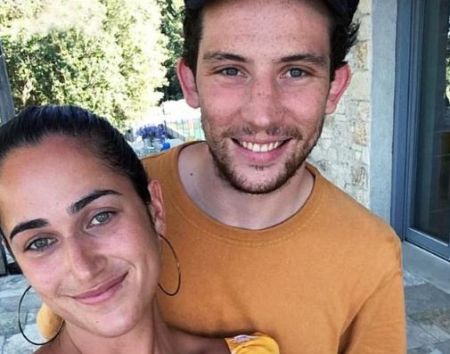 Josh O'Connor with his girlfriend, Margot Hauer-King.