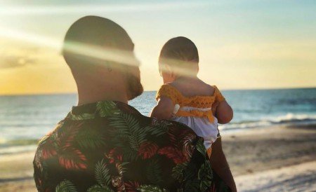 the wrestler baron corbin along with his daughter