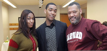 Actor Laurence Fishburne with his son Langston Fishburne and daughter Montana Fishburne