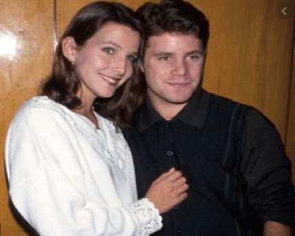 Christine Harrell And Sean Austin Posing Together Back In Late 90'S