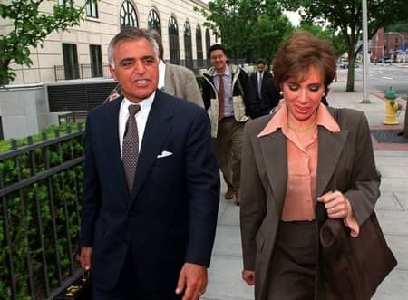 Albert Pirro and Jeanine Pirro walking to the press conference after the accusation of Tax frauds