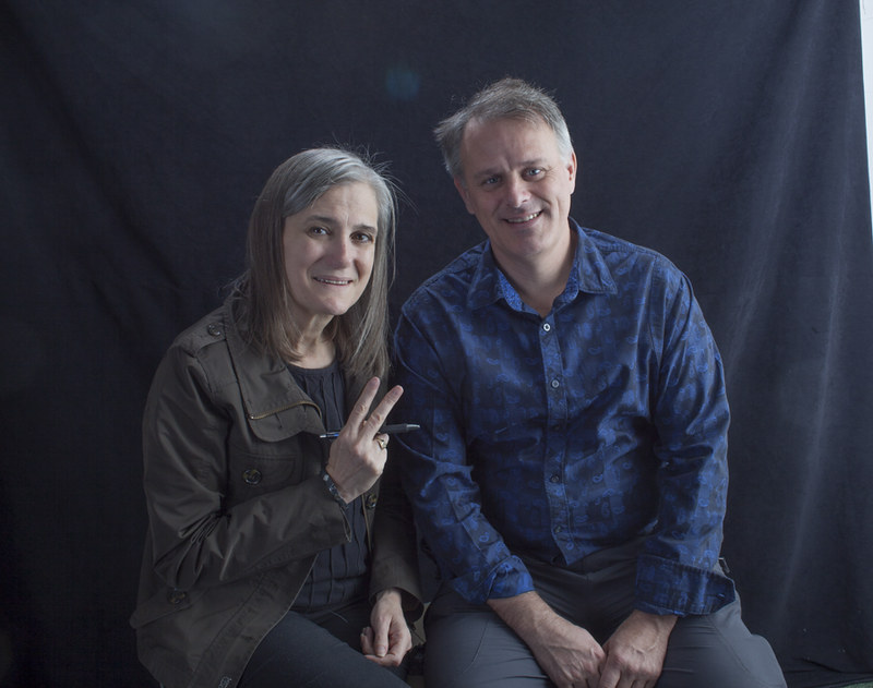 Amy Goodman with her husband, Denis Moynihan.