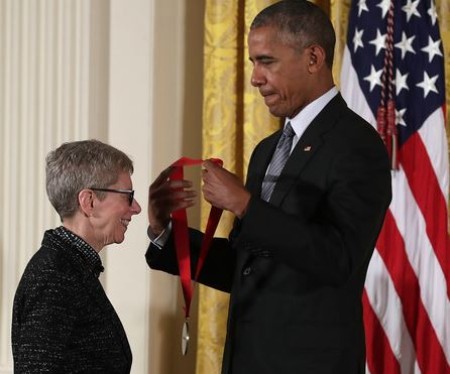Terry Gross and ex-president Barack Obama.