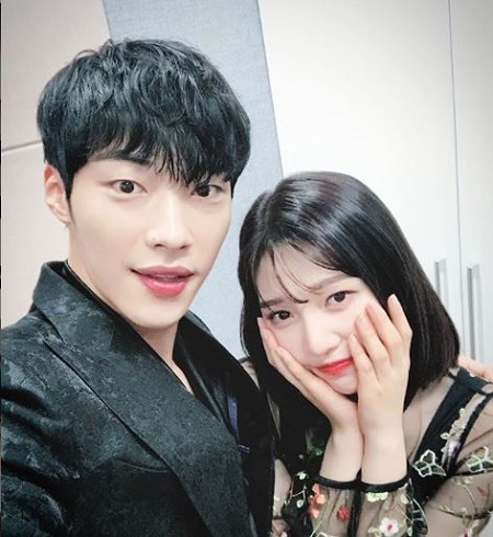 Woo Do-Hwan with the singer, actress, Park Soo-Young, aka Joy.