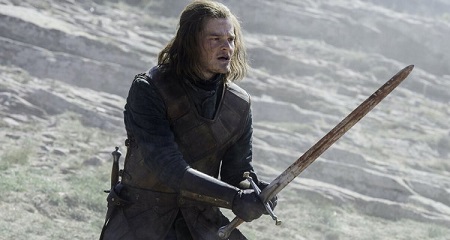 Robert Aramayo as Eddard Stark on Game of Thrones 