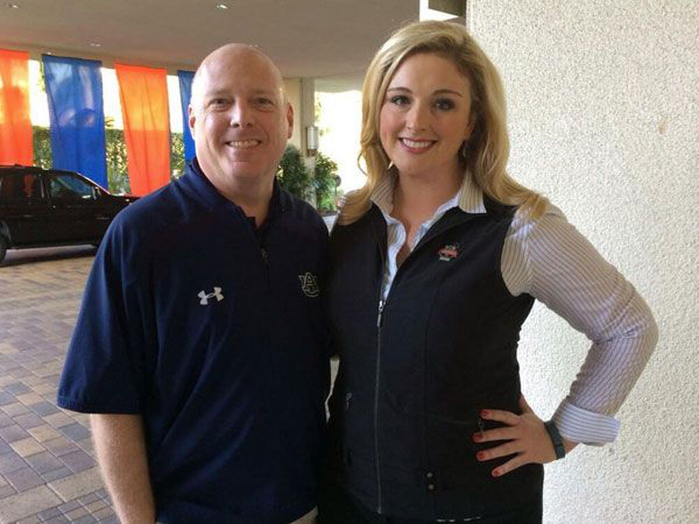 Horton with her co-anchor from WSFA 12 News.