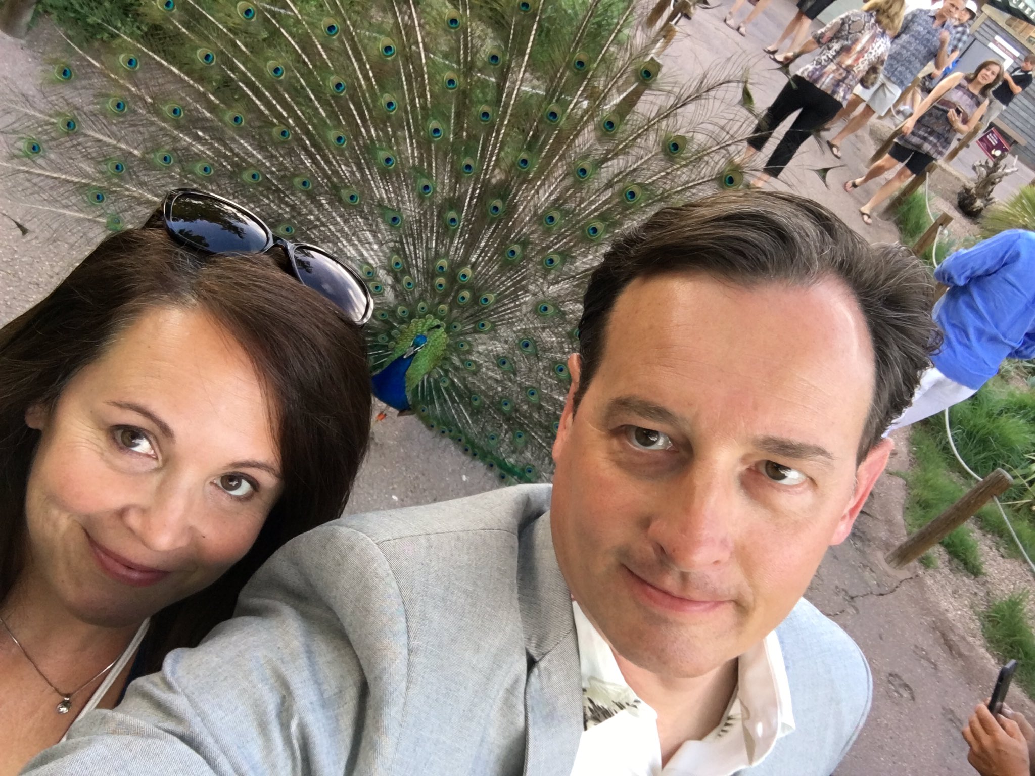 Clayton Sandell with his beautiful wife, enjoying his happy life.