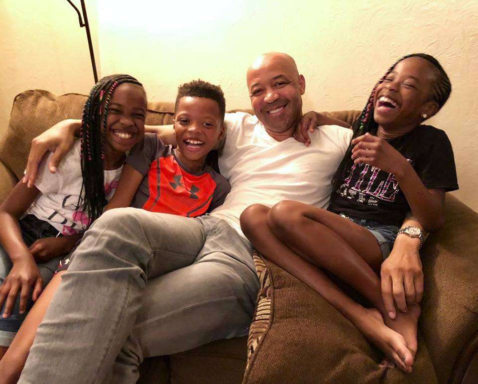 The former Detective, Rodney is enjoying a happy moment with his three children.